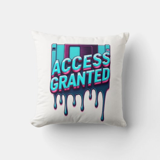 Access Granted | Retro Hacker Floppy Disk Graphic クッション (正面)