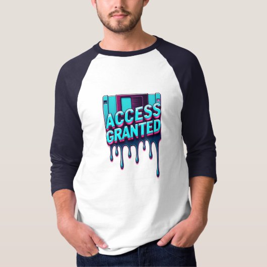 Access Granted | Retro Hacker Floppy Disk Graphic Tシャツ (正面)