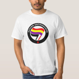 Acción Antifascista Antifascistのスペイン人の旗 Tシャツ