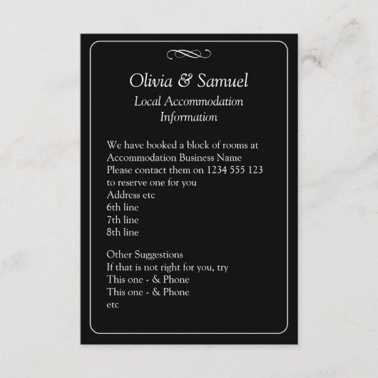 Accommodation Info - Black White Infinity Scroll, エンクロージャーカード (正面)