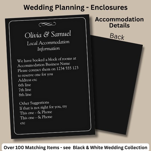 Accommodation Info - Black White Infinity Scroll, エンクロージャーカード