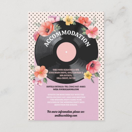 Accommodation Music Record結婚のフローラ1950s エンクロージャーカード (正面)