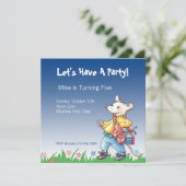 Accordeonの青い招待状を持つ小さいラット… 招待状 (スタンド正面)