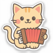 Accordion Cat Drawing シール (正面)