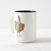 Accordion Chicken Shirt, Chicken Shirt, Chicken Mu ツートーンマグカップ (正面左)