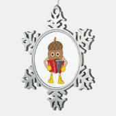 Accordion Nut スノーフレークピューターオーナメント (右)