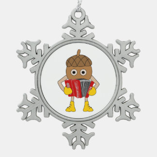 Accordion Nut スノーフレークピューターオーナメント