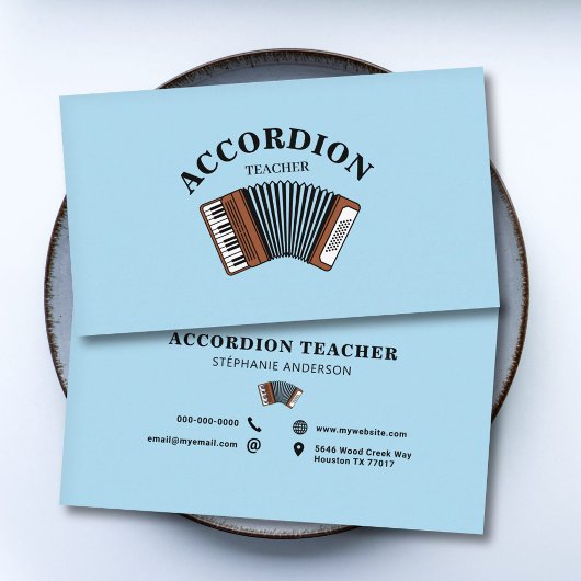 Accordion Teacher Blue 名刺