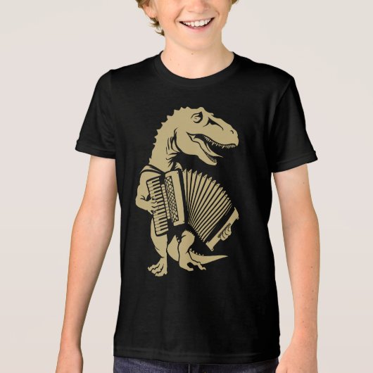 Accordionist Choir Instrument Dinosaur Air Accordi トライブレンドＴシャツ (正面)