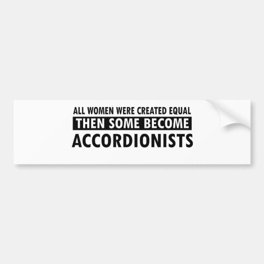 Accordionists音楽デザイン バンパーステッカー (正面)