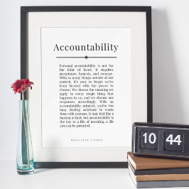 Accountability Poster - Motivational Wall Art ポスター