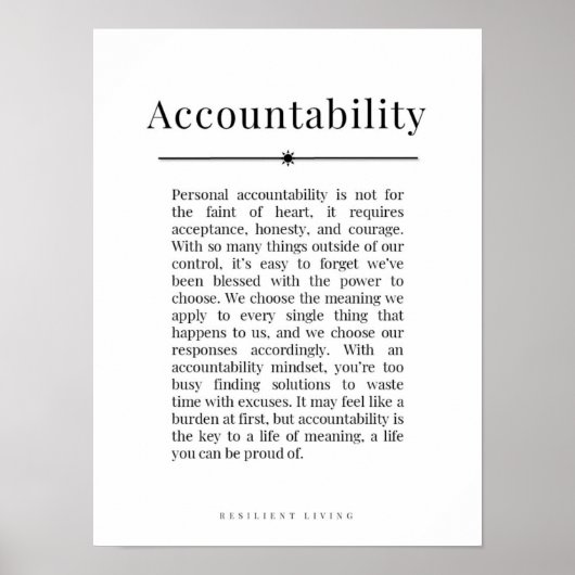 Accountability Poster - Motivational Wall Art ポスター (正面)