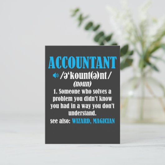 Accountantおもしろいギフトアイディア定義会計 ポストカード (スタンド正面)