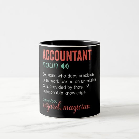 Accountantおもしろい定義2トーンコーヒーマグ ツートーンマグカップ (中央)