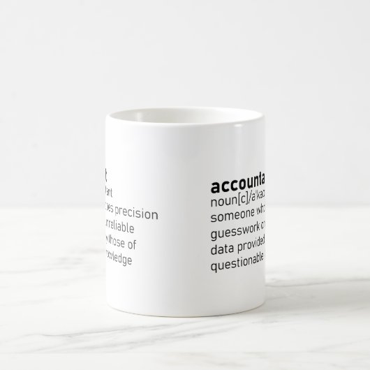 Accountantおもしろい定義 コーヒーマグカップ (中央)