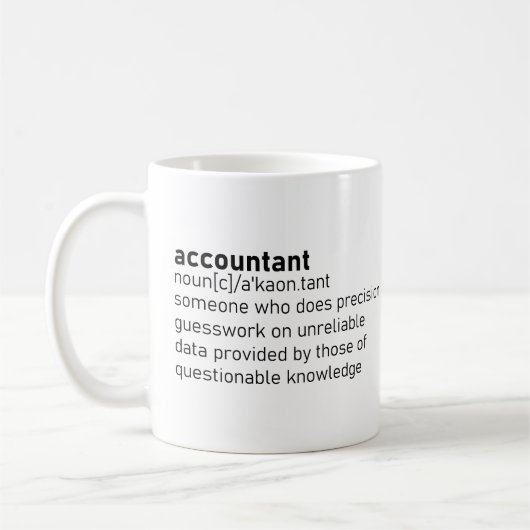 Accountantおもしろい定義 コーヒーマグカップ (左)