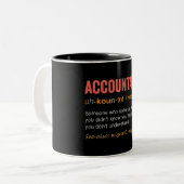 Accountantおもしろい定義 ツートーンマグカップ (正面左)