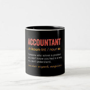 Accountantおもしろい定義 ツートーンマグカップ