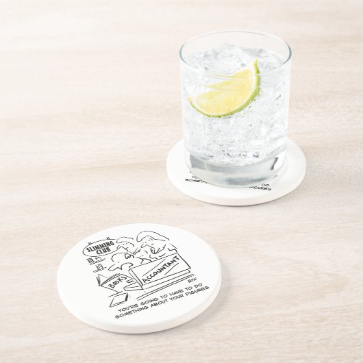 Accountantが痩身クラブでアカウントをチェック コースター (側面)