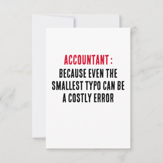 Accountantたとえ最小の型でも次の値を指定できる サンキューカード (正面)