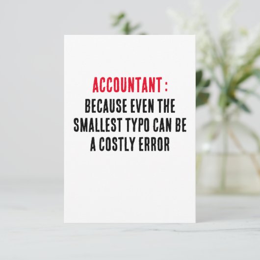 Accountantたとえ最小の型でも次の値を指定できる サンキューカード (スタンド正面)