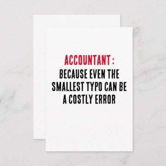 Accountantたとえ最小の型でも次の値を指定できる サンキューカード (正面/裏面)