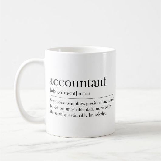 AccountantのおもしろいAccountant定義ギフト コーヒーマグカップ (左)