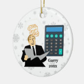Accountantパーソナライズされた Christmasの追加 セラミックオーナメント (左)