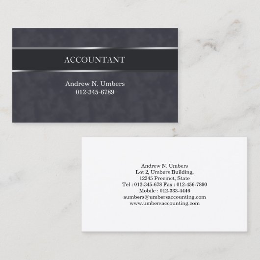 Accountant光沢のあるストライプ会計 名刺 (正面/裏面)