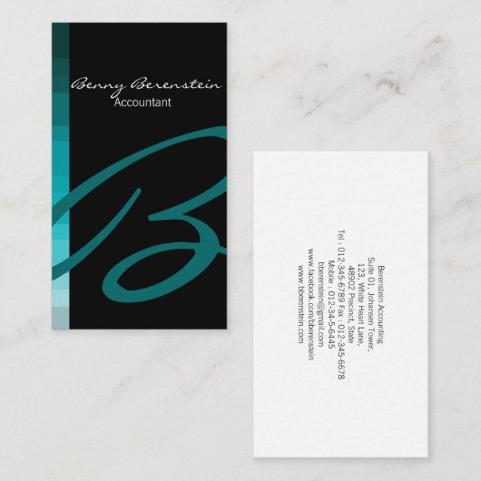 Accountant名刺モノグラム 名刺 (正面/裏面)