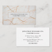 Accountant大理石金ゴールドタイポグラフィ 名刺 (正面/裏面)