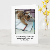 Accountant子猫グリーティングカード カード (黄色い花)