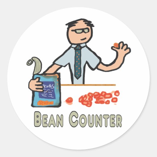 Accountant おもしろい Beanカウンタ ラウンドシール (正面)