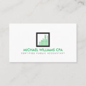 Accountant、モダン財務ロゴ（緑） 名刺 (正面)