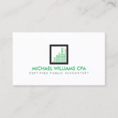 Accountant、モダン財務ロゴ（緑） 名刺 (正面)