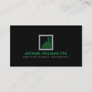 Accountant、モダン財務ロゴ(緑/黒) 名刺
