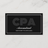 Accountant モダンBlackエレガント Business Card 名刺 (正面)