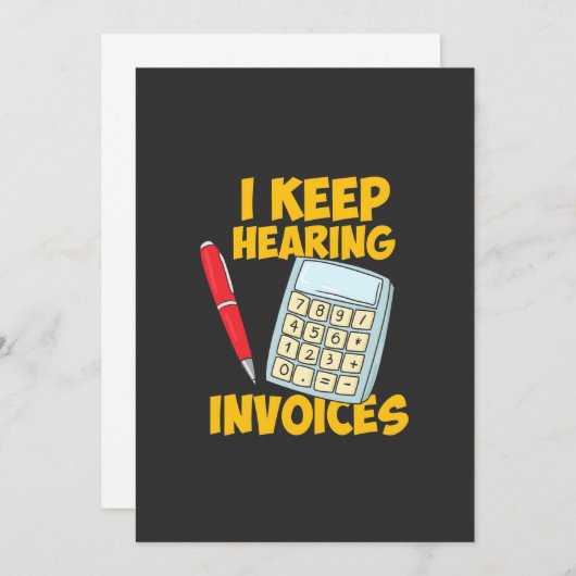 Accountant 保 Hearing Invoices 招待状 (正面/裏面)