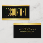 Accountant Blackと金ゴールド 名刺 (正面/裏面)