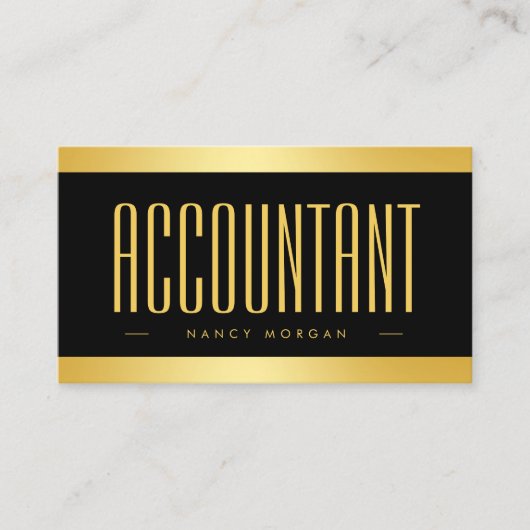 Accountant Blackと金ゴールド 名刺 (正面)