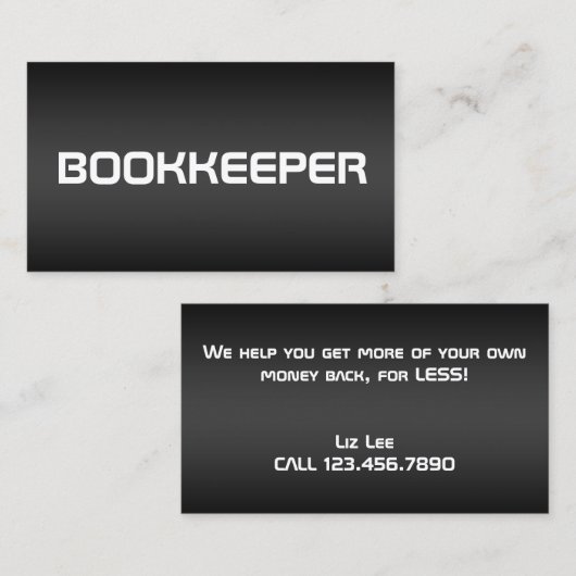Accountant Bookkeeper 名刺 (正面/裏面)