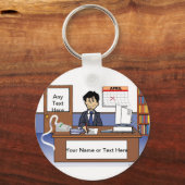 Accountant, Bookkeeper – 男性パーソナライズされた漫画 キーホルダー (正面)