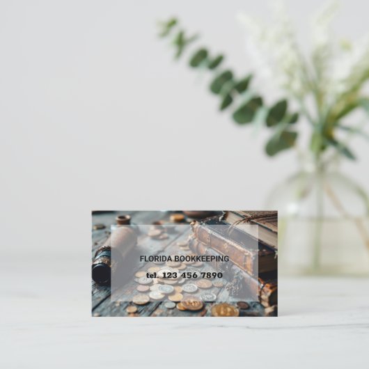 Accountant Bookkeeper QR Code 名刺 (スタンド正面)