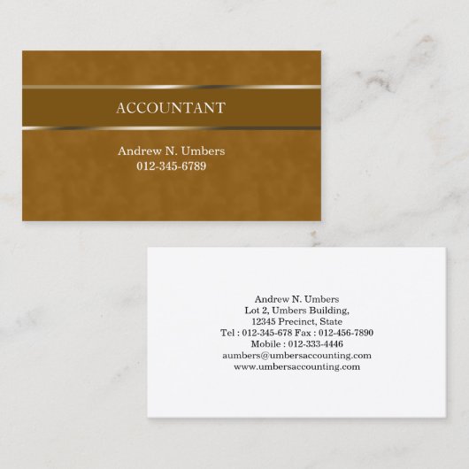 Accountant Business Card光沢のあるストライプ 名刺 (正面/裏面)