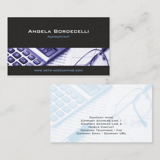 Accountant Calculator会計財務 名刺 (正面/裏面)