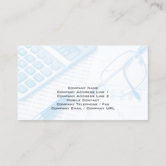 Accountant Calculator会計財務 名刺 (裏面)