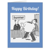 Accountant Client & Giant Piggy Bank誕生日カード (正面)