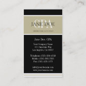 Accountant/CPAタンか白または黒のボーダー 名刺 (裏面)