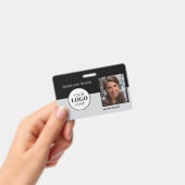 Accountant  Employee ID Black Grey Logo Photo バッジ (Handheld)
