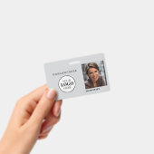Accountant Employee ID Photo GreyLogoバッジ バッジ (手持ち)